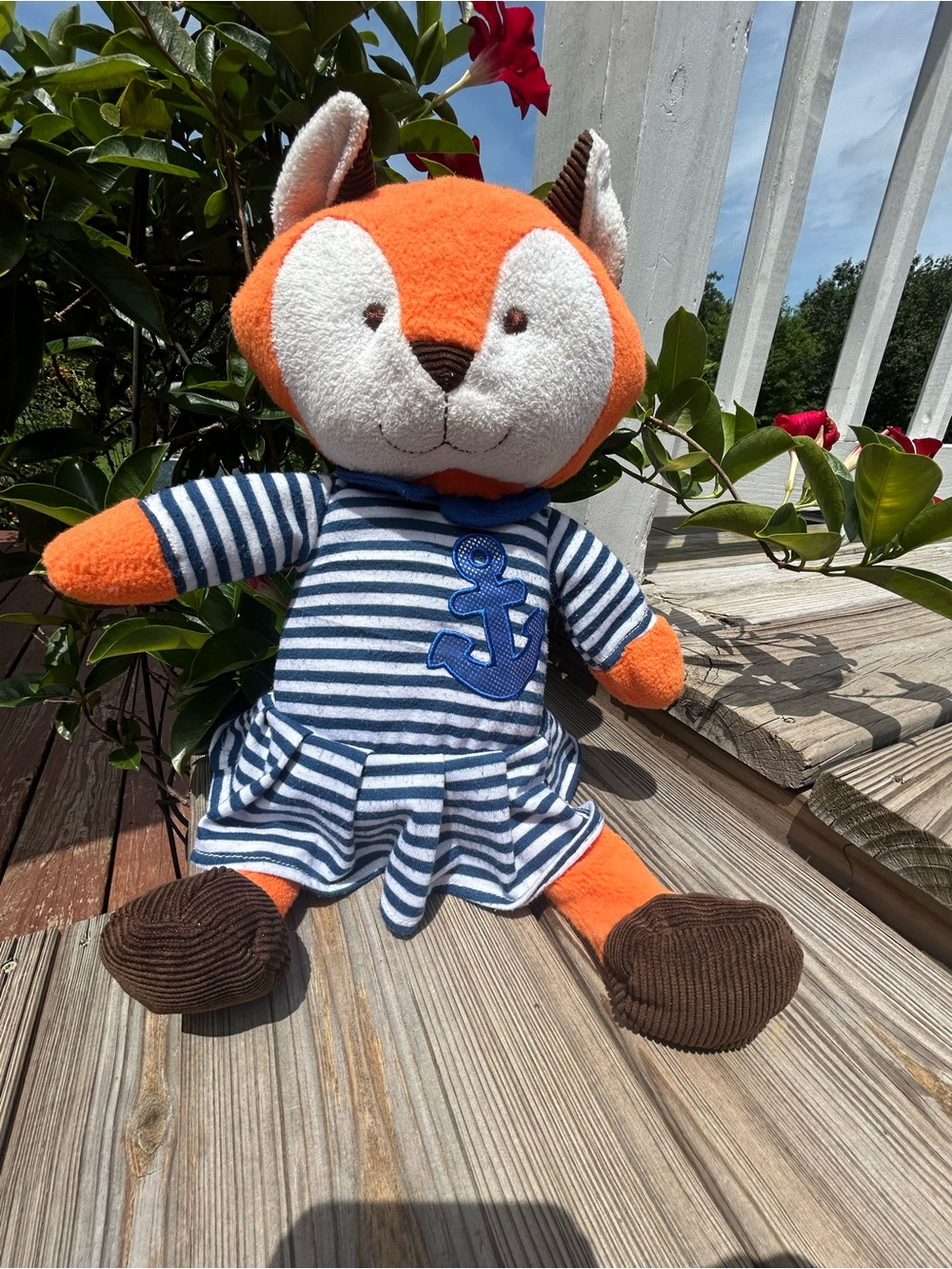 Foxy the Sailor Plush toy 2013 stripped anchor dress animal adventure brand